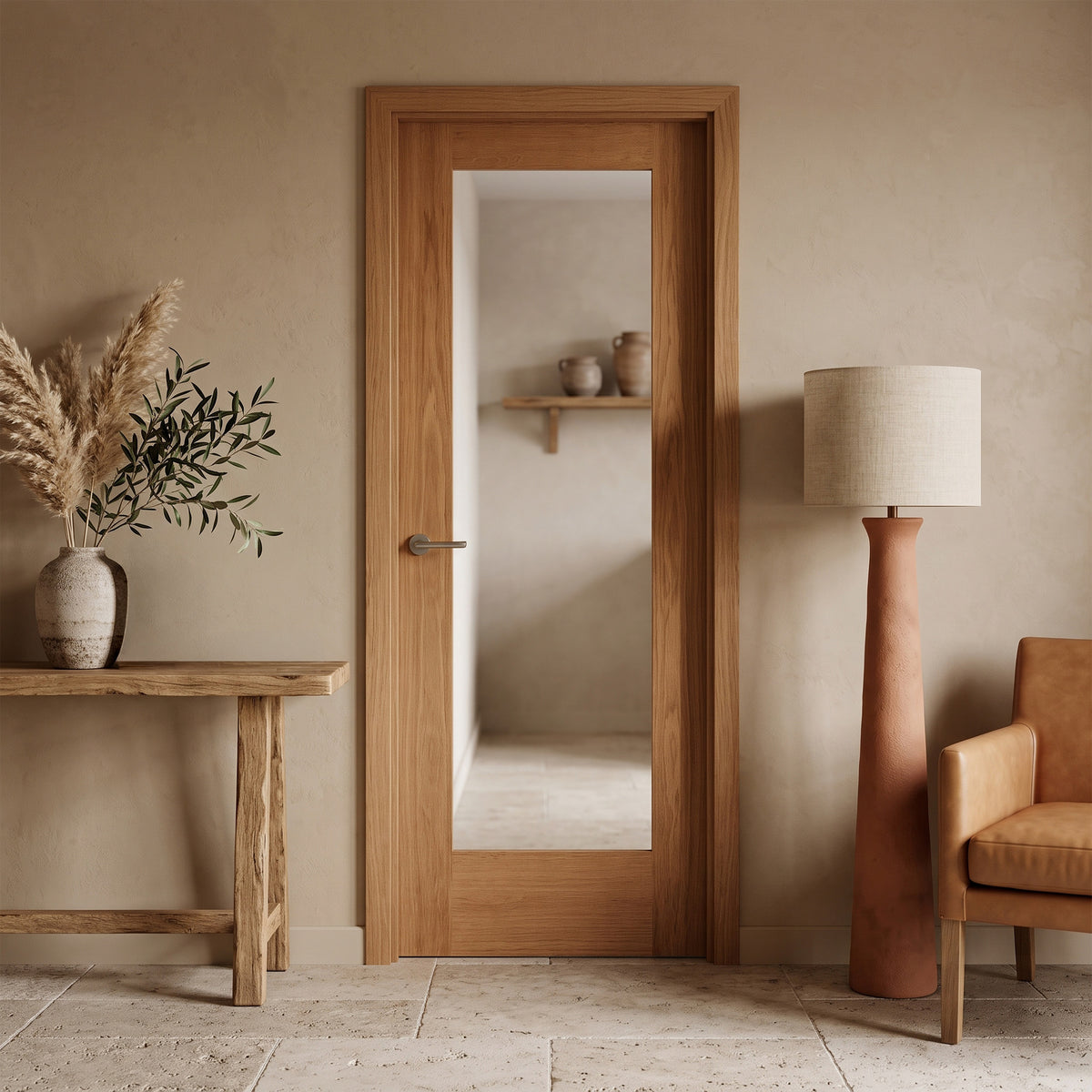 Oak Internal Fully Finished Pattern 10 1 Light Clear Glass Door