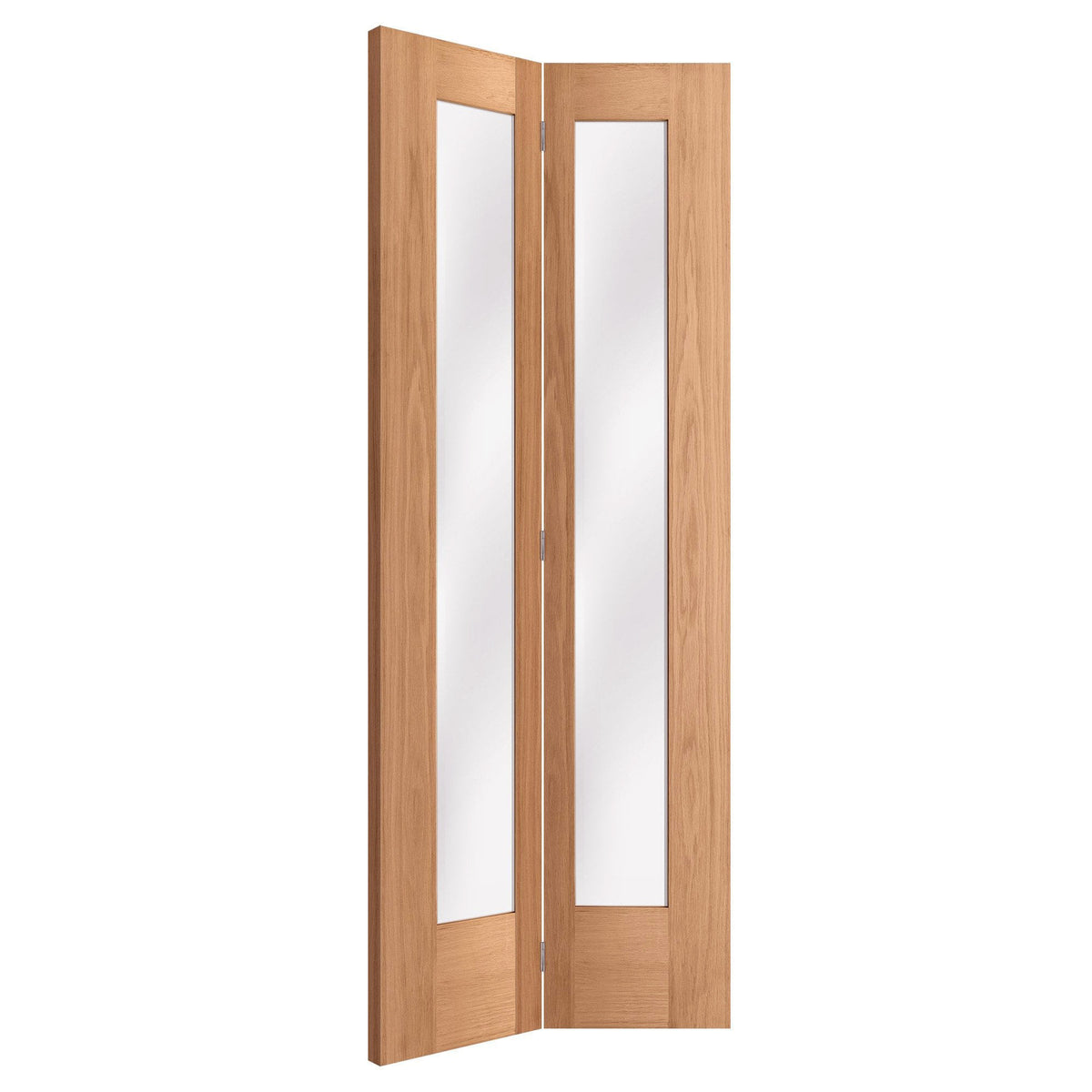 Oak Internal Fully Finished Pattern 10 1 Light Clear Glass Bi-Fold Door