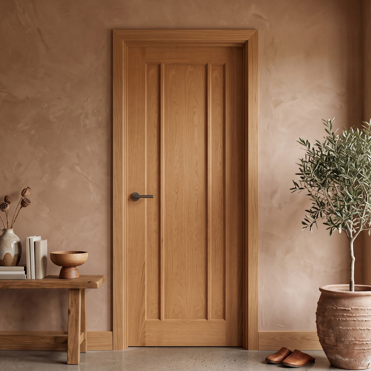 Oak Internal Fully Finished Toledo 3 Panel Door
