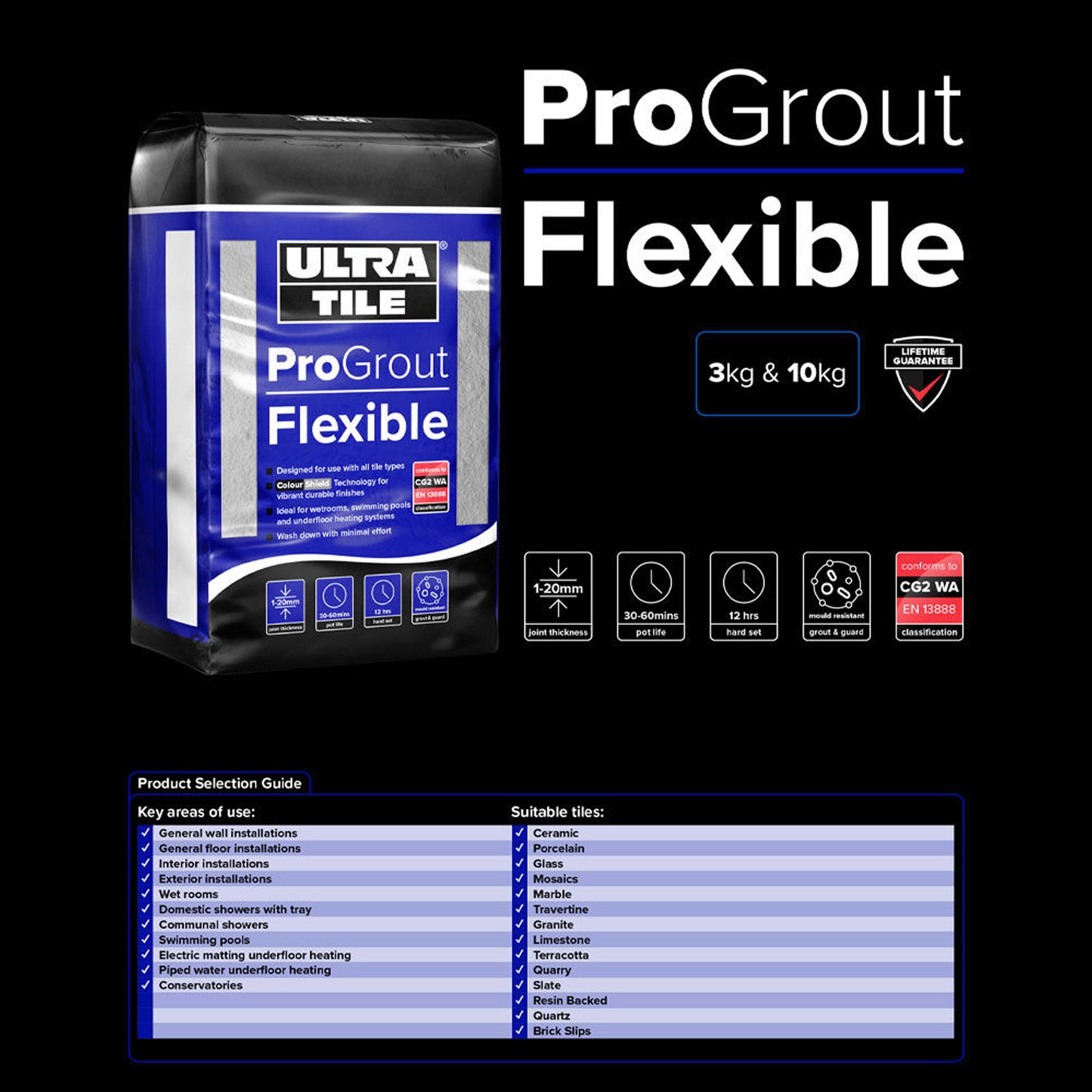 Jasmine - Ultra ProGrout 3kg Flexible Wall & Flooring Grout