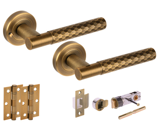 Roca Round Rose Privacy Lever Door Handle Set - Matt Bronze (H2878MBR)