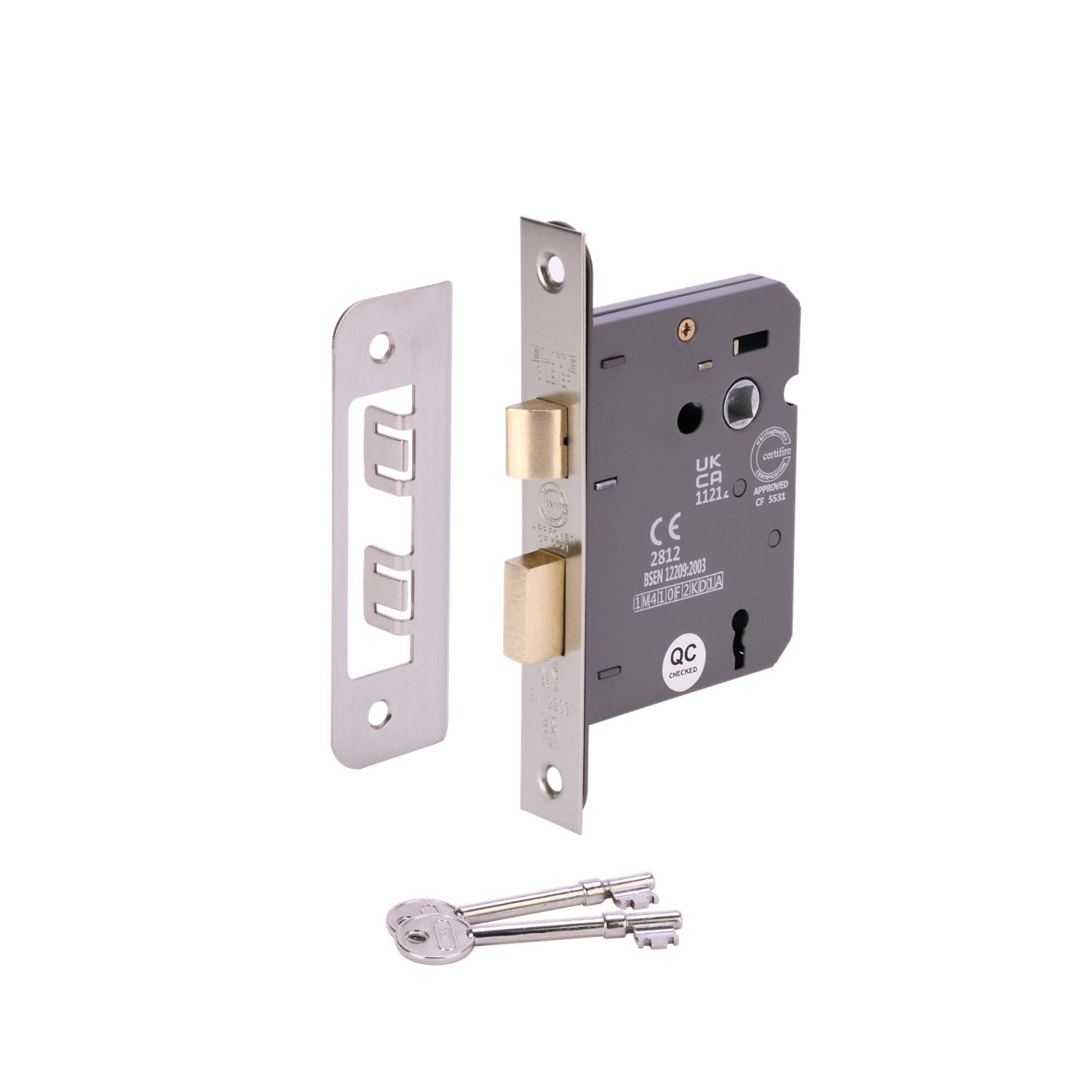 Intelligent Hardware 65mm (2.5'') 3 Lever Mortice Sash Lock - Satin ...