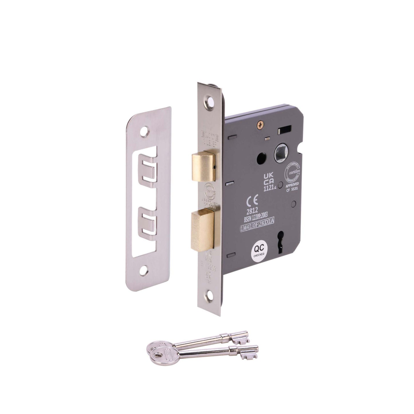 75mm (3) 3 Lever Mortice Sash Lock - Satin Stainless Steel