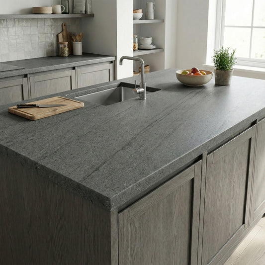Silver Granite - Rounded Edge Laminate Worktop 3000mm x 600mm x 38mm