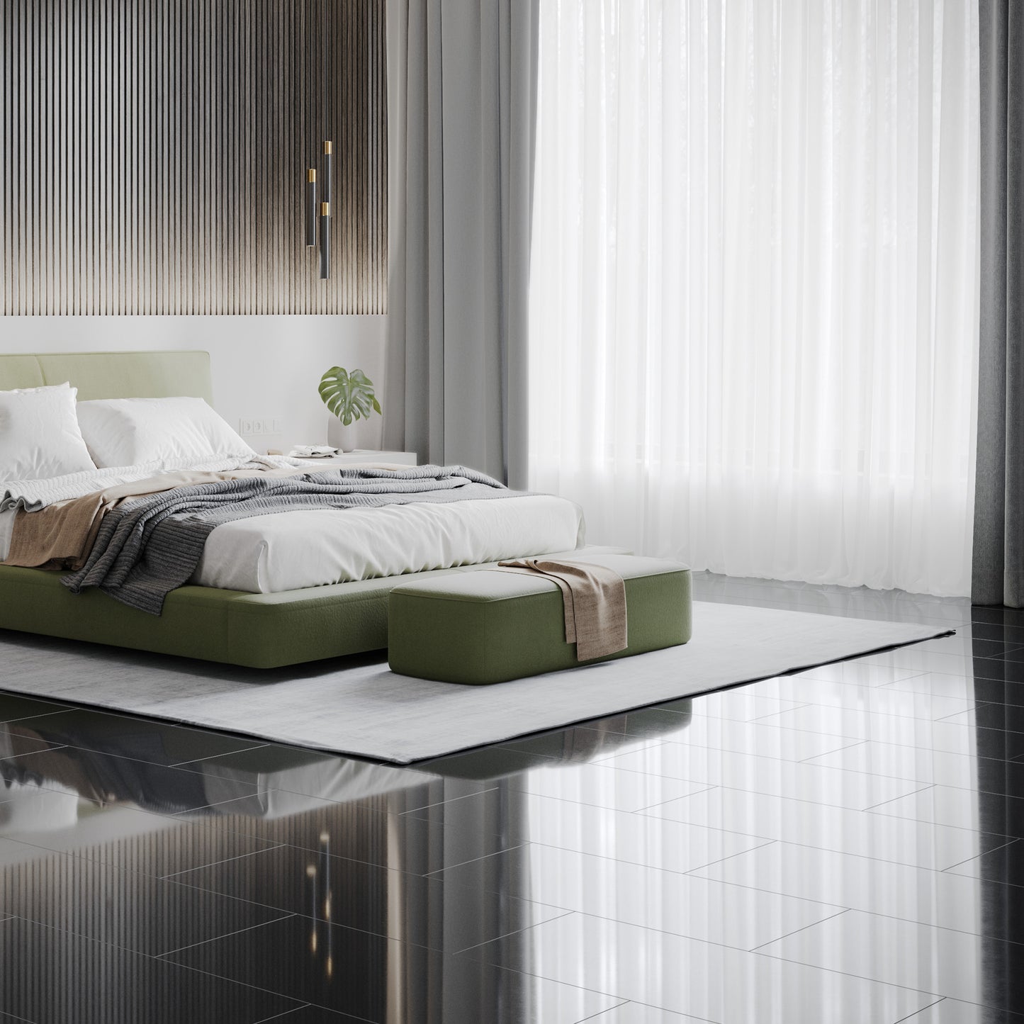 Black - Lustre SPC 6mm High Gloss Rigid Core Vinyl Flooring (108418)