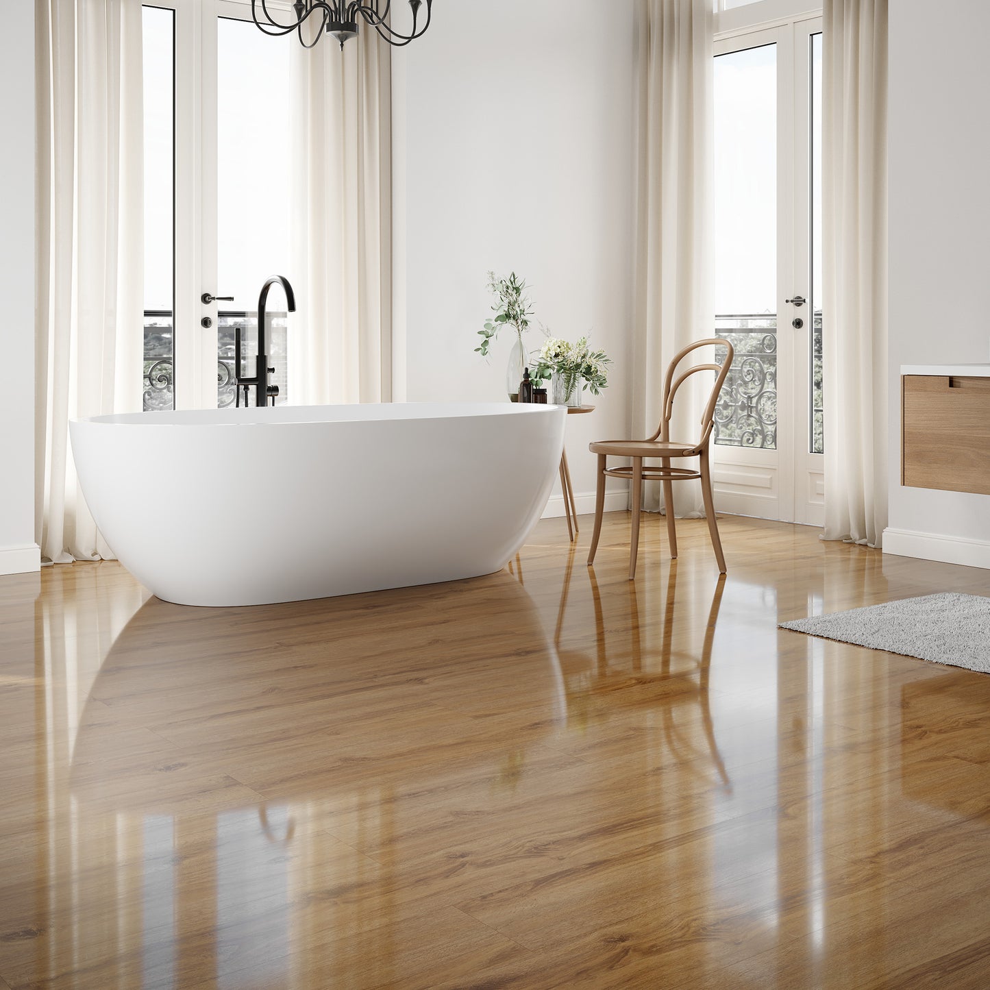 Khor Oak - Lustre 8mm High Gloss Laminate Flooring