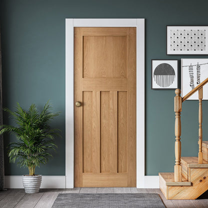B-Grade Oak Internal Unfinished 1930's DX 4 Panel Door