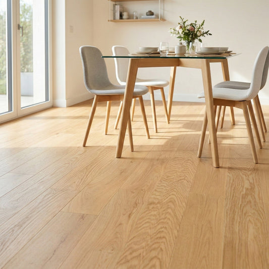 Natural Oak - 18mm Brushed and Oiled Solid Real Wood Flooring