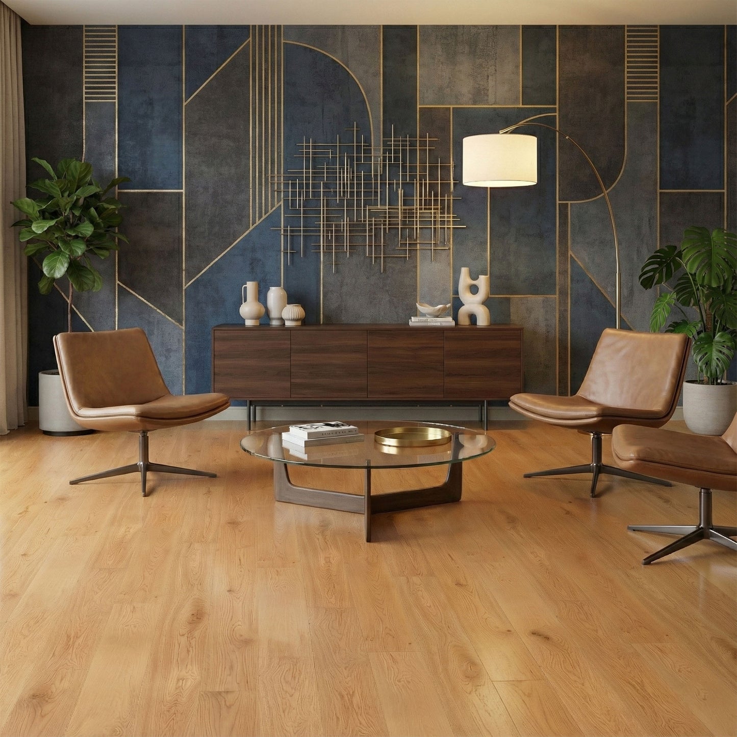 Natural Oak - 14mm Super-Wide UV Lacquered Engineered Real Wood Flooring (LIBEO14x220NAT)