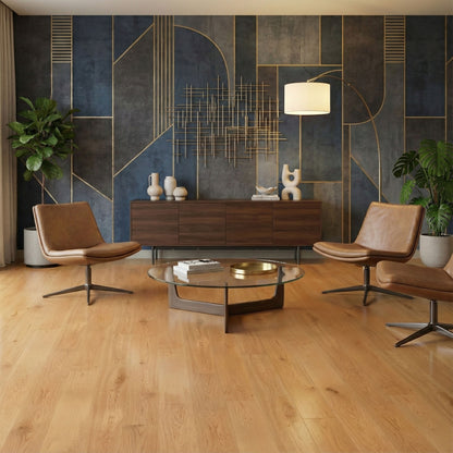 Natural Oak - 14mm Super-Wide UV Lacquered Engineered Real Wood Flooring (LIBEO14x220NAT)