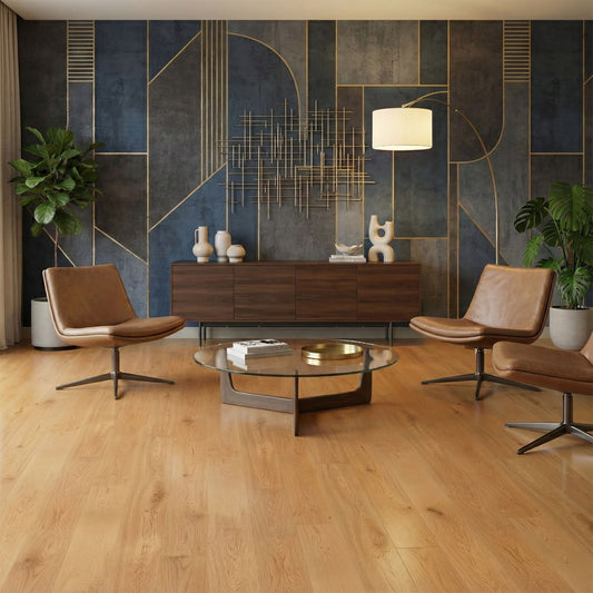 Natural Oak - 14mm Super-Wide UV Lacquered Engineered Real Wood Flooring (LIBEO14x220NAT)