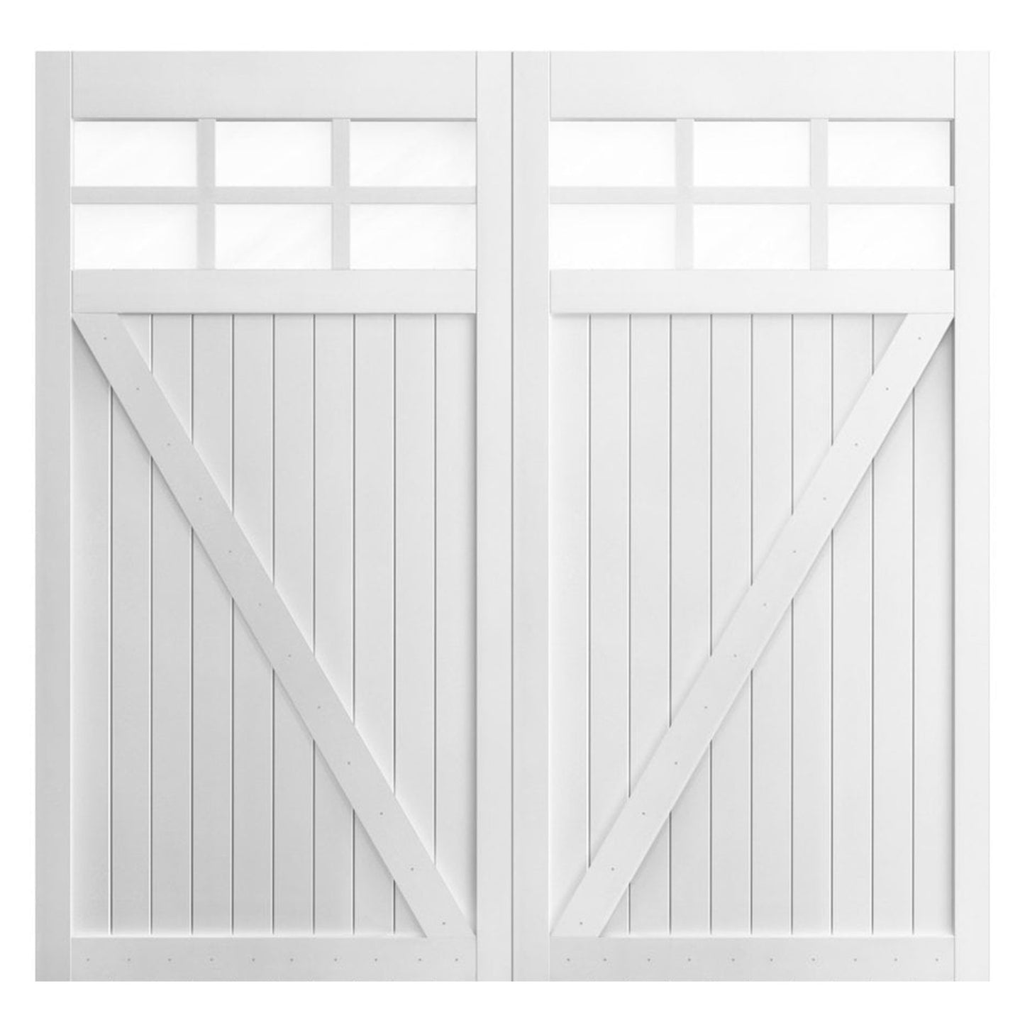 External White Painted Composite Obscure Glass Garage Door (121039)