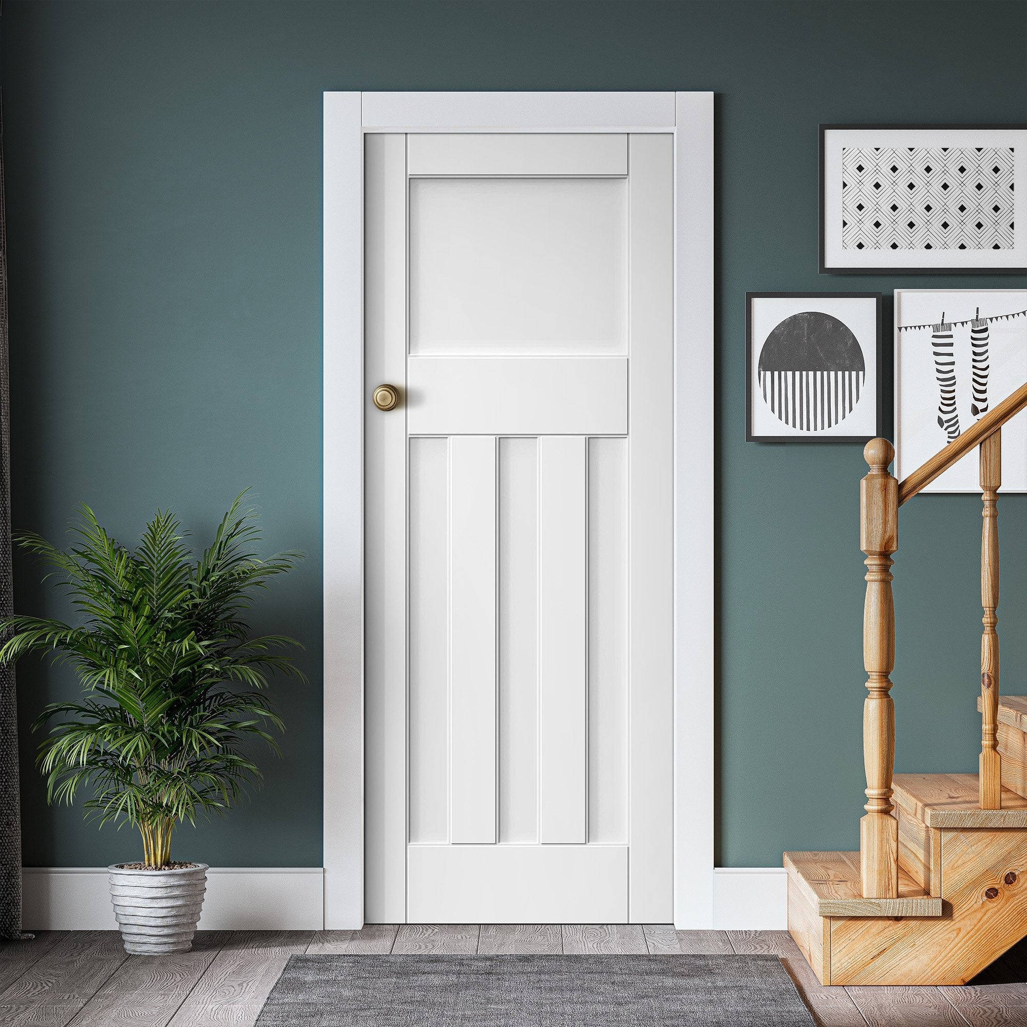 Jeld-Wen White Internal Primed 3 Panel Deco Door (121734)