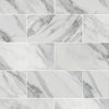 White Gloss Marble - Luxe Vision Pre-Grouted 5.5mm Stone Embossed UV Coated Rigid Core Vinyl Flooring (123035)