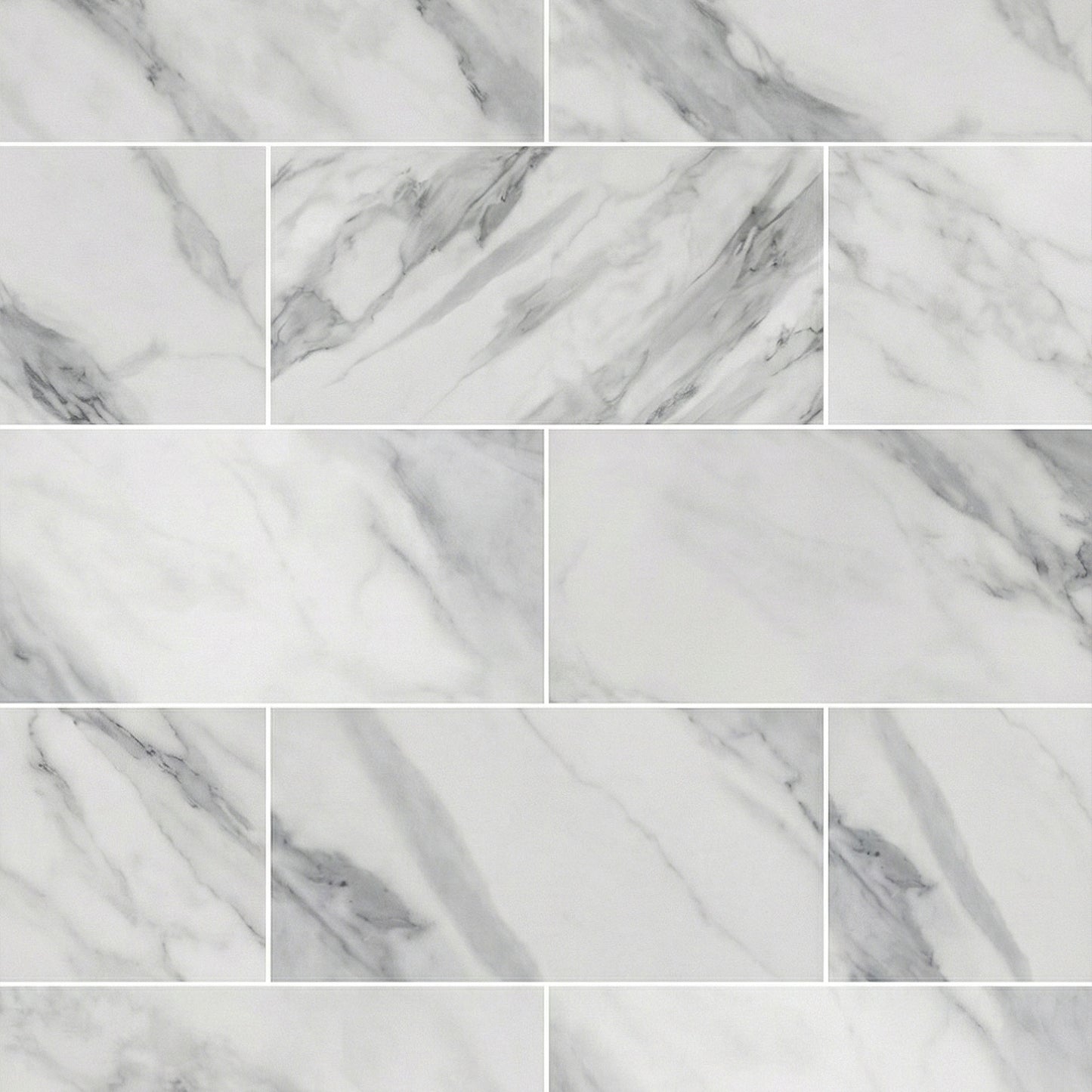 White Gloss Marble - Luxe Vision Pre-Grouted 5.5mm Stone Embossed UV Coated Rigid Core Vinyl Flooring