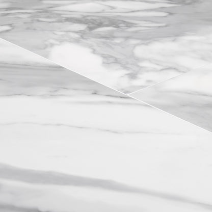 White Gloss Marble - Luxe Vision Pre-Grouted 5.5mm Stone Embossed UV Coated Rigid Core Vinyl Flooring