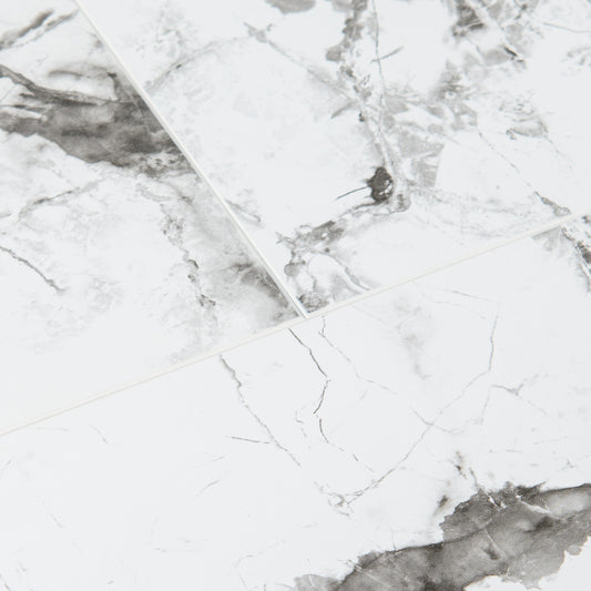 White Marble - Luxe Vision SPC 4mm UV Resistant Coating Wall Panelling Sample - LT-2661 (SKU-345284)