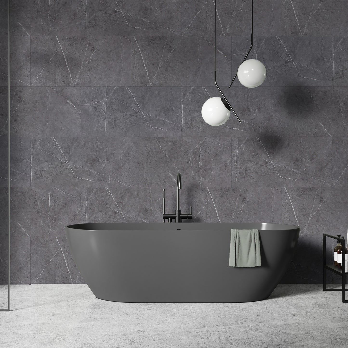 Grey Marble - Luxe Vision SPC 4mm UV Resistant Coating Wall Panelling (123047)