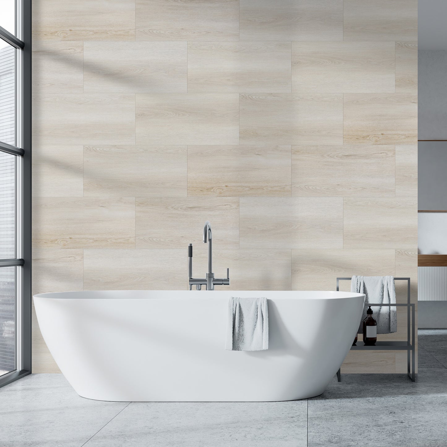 Light Grey Concrete - Luxe Vision SPC 4mm UV Resistant Coating Wall Panelling (123051)