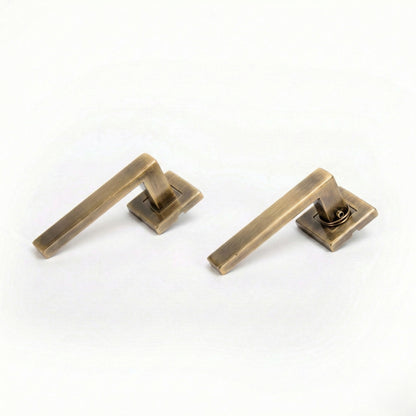Superior Callisto Lever on Square Rose Handle Set - Antique Brass (123488)