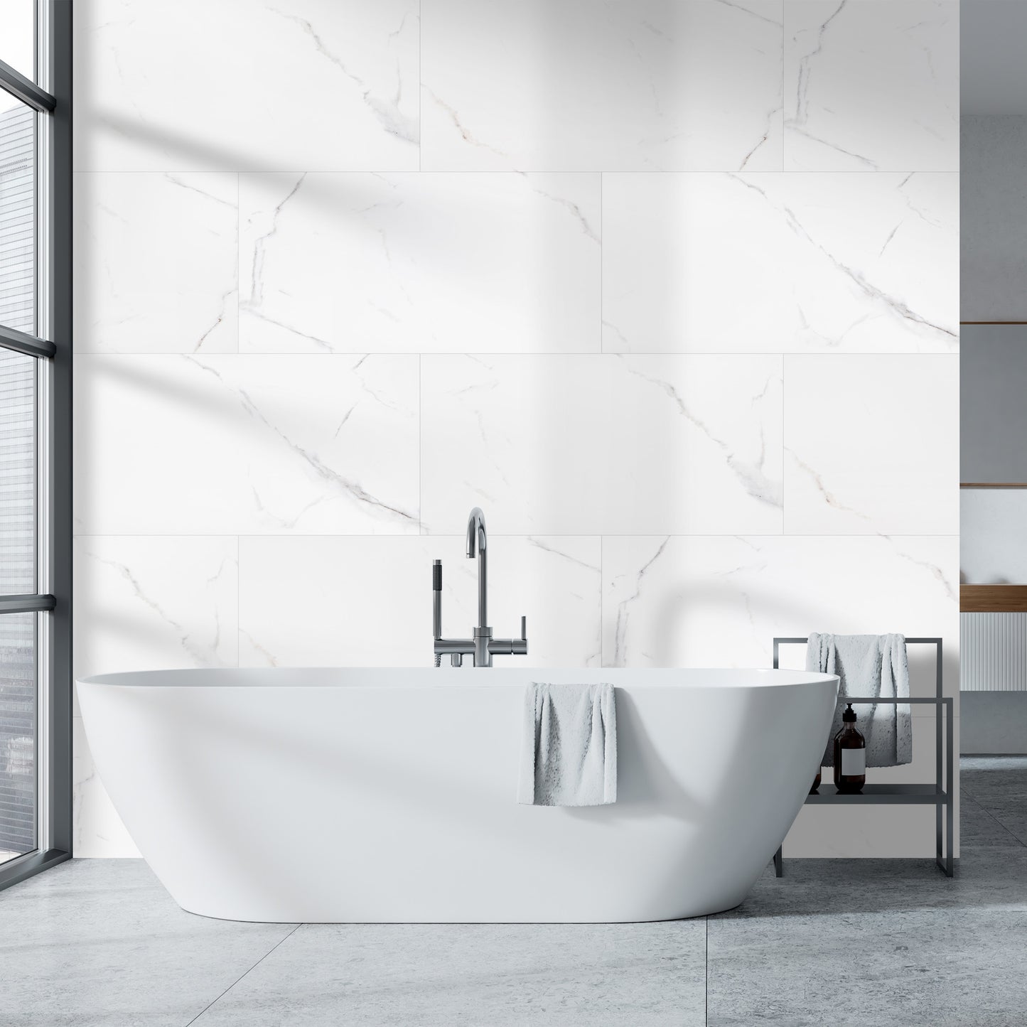 Pearl White Marble - Luxe Vision 4mm High Gloss Wall Panelling (124096)