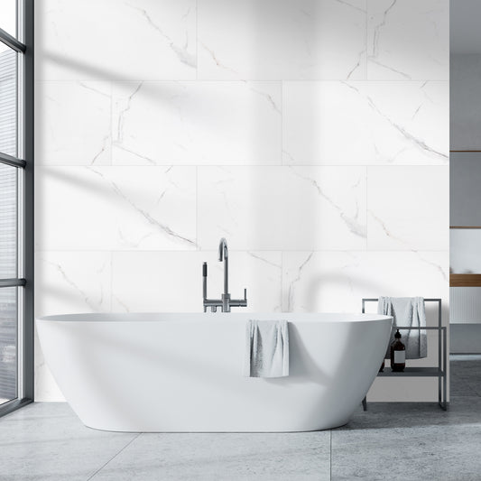 Pearl White Marble - Luxe Vision 4mm High Gloss Wall Panelling (124096)
