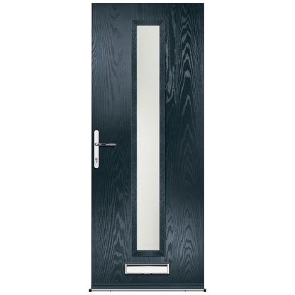Fryton Anthracite Pre-Hung Satin Obscure Glass Composite Front Door Set