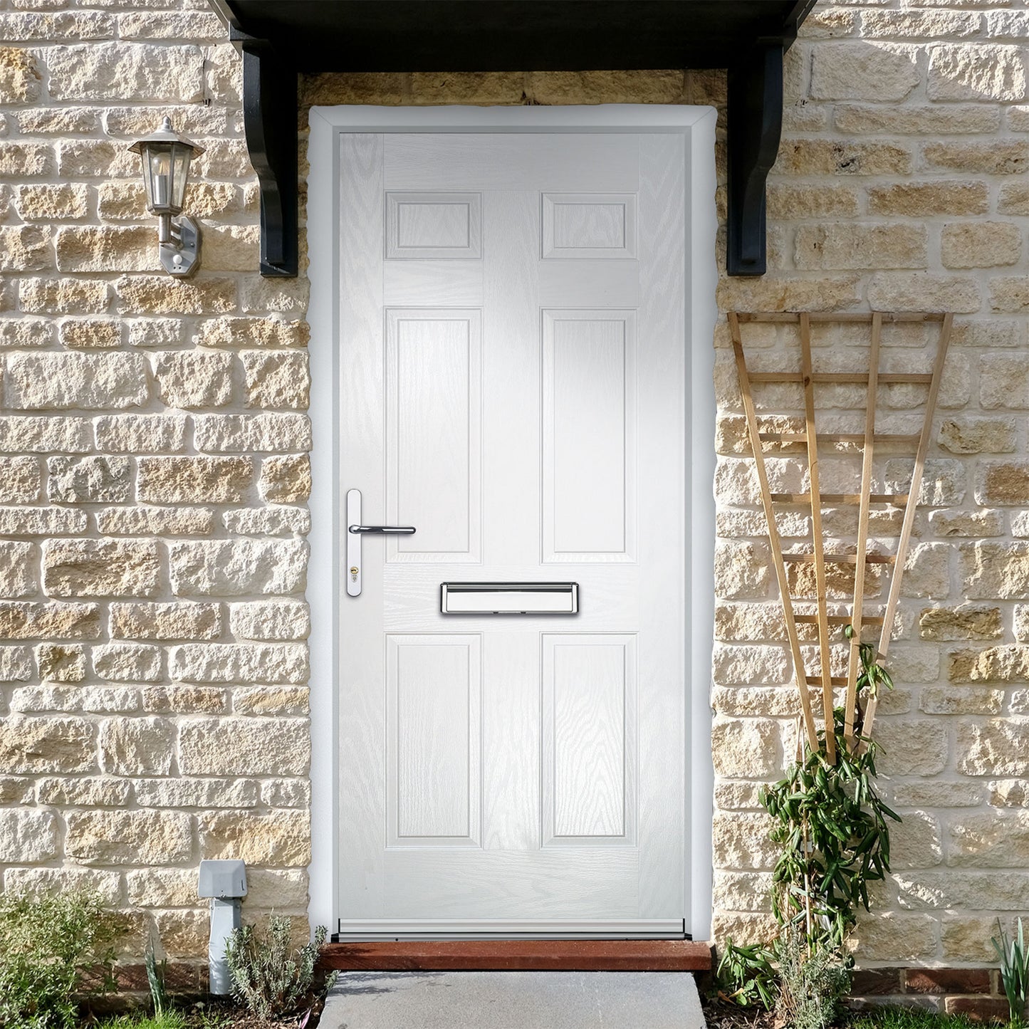 Aden White Pre-Hung Composite Front Door Set