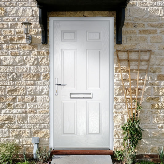 Aden White Pre-Hung Composite Front Door Set