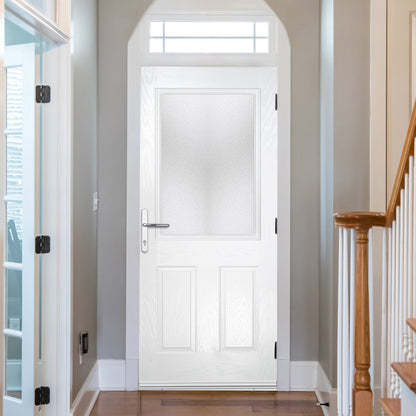Eaton White Pre-Hung Obscure Glass Composite Front Door Set