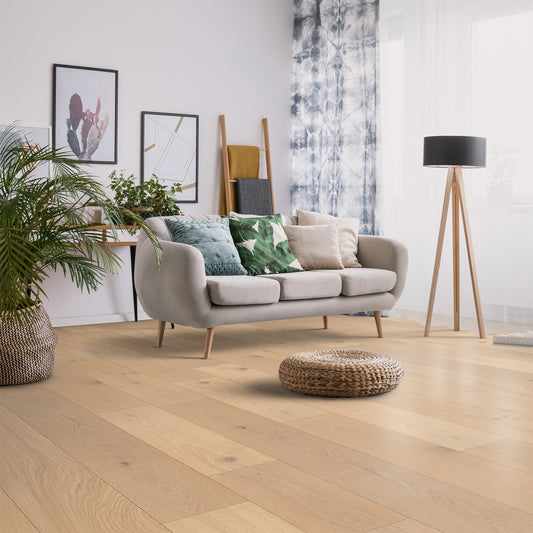 Brushed White Oak - 14mm UV Oiled Engineered Real Wood Flooring (124567)