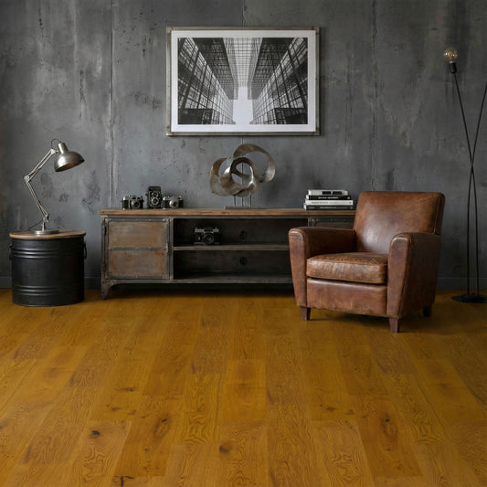 Golden Oak - 14mm UV Lacquered Engineered Real Wood Flooring