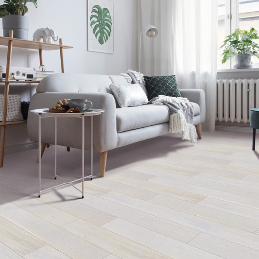 Ivory Oak - 14mm UV Lacquered Engineered Real Wood Flooring