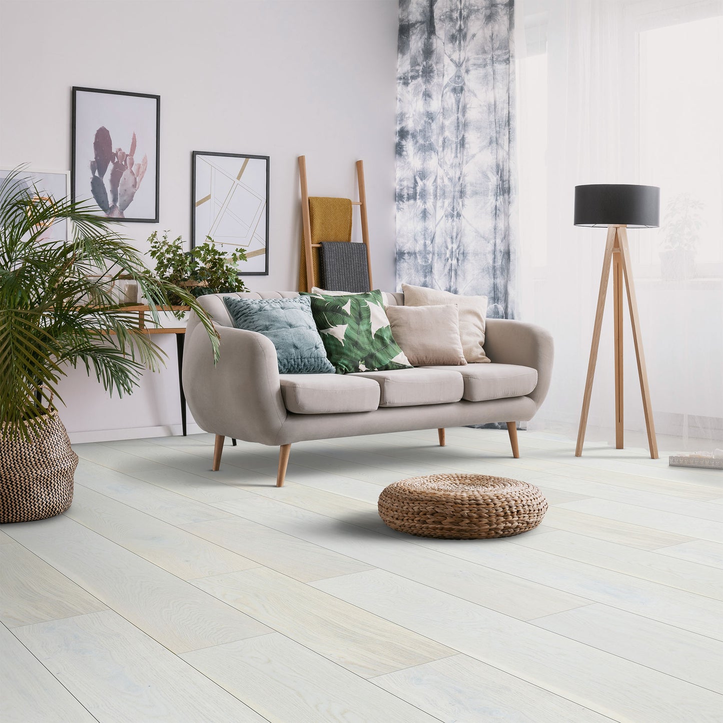 Ivory Oak - 14mm UV Lacquered Engineered Real Wood Flooring