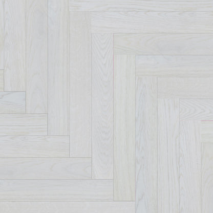 Ivory Oak - Herringbone 14mm UV Lacquered Engineered Real Wood Flooring