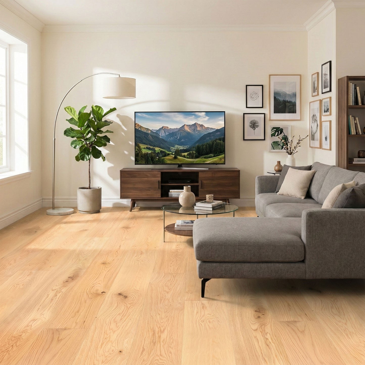 Natural Oak - Herringbone 18mm UV Lacquered Solid Real Wood Flooring