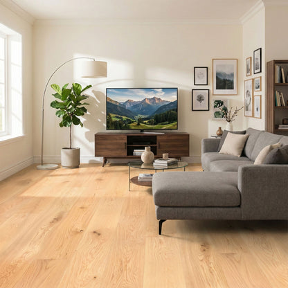 Natural Oak - Herringbone 18mm UV Lacquered Solid Real Wood Flooring