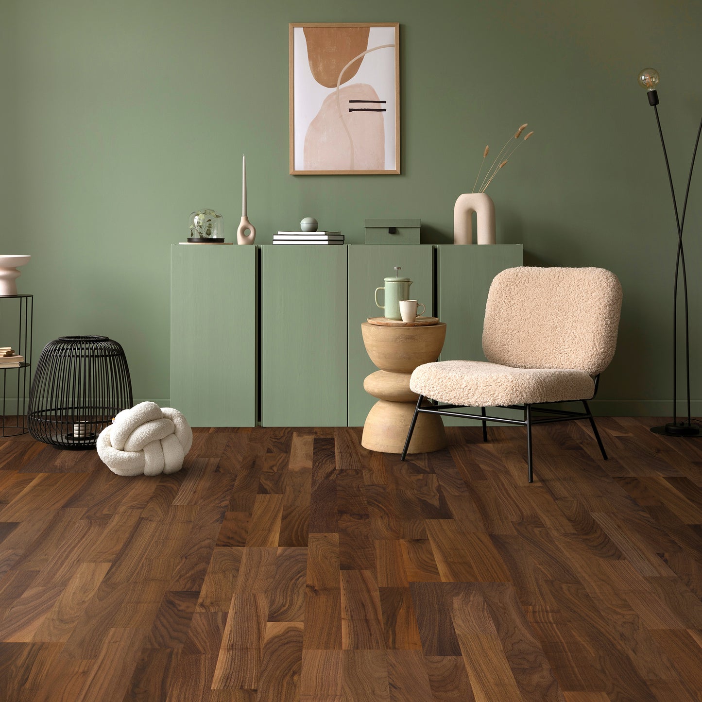 American Walnut - 13mm Engineered 3-Strip Click Real Wood Flooring (LIBEWAL13x210)