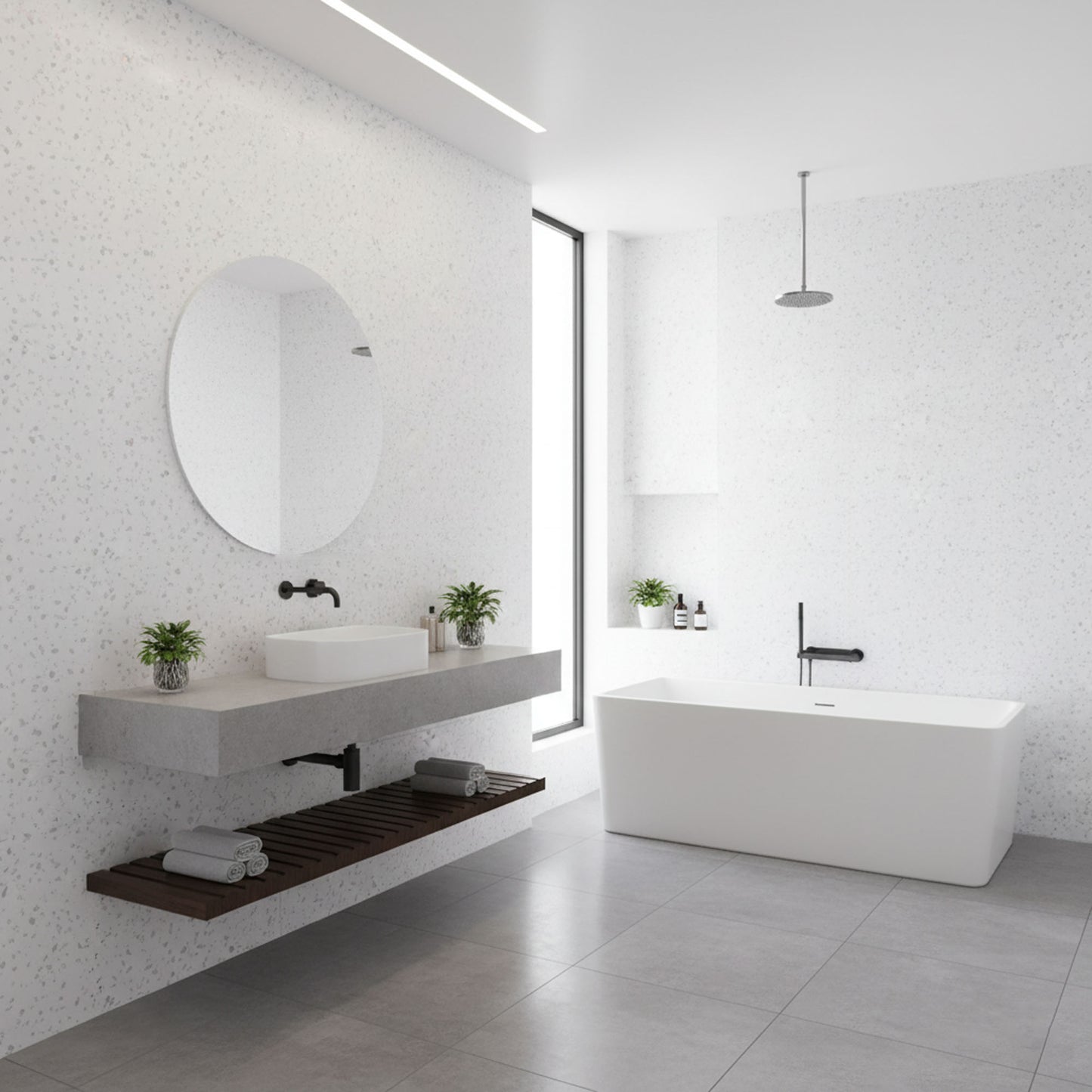 PVC Gloss Shower Wall Panel - White Sparkle (SP4)