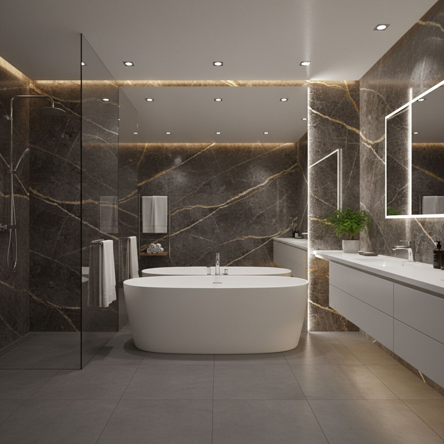 PVC Gloss Shower Wall Panel - Blue Quartz (SP7)