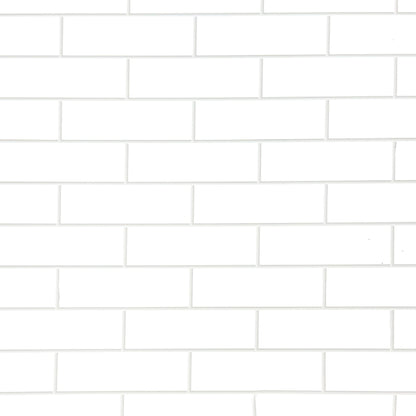 PVC Gloss Shower Wall Panel - London White Brick (SP11)