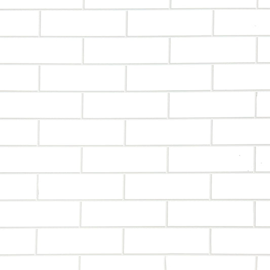 PVC Gloss Shower Wall Panel - London White Brick (SP11)