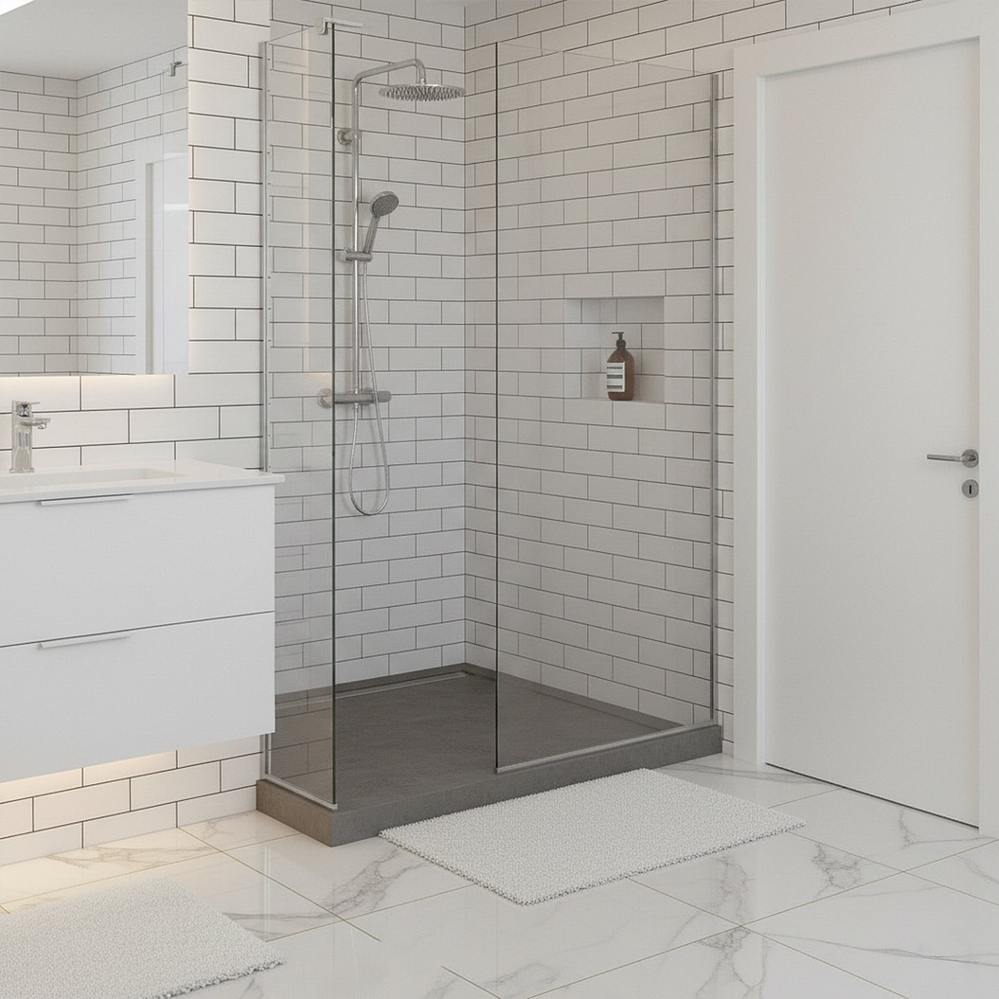 London White Brick - PVC Gloss Waterproof Wall Panelling