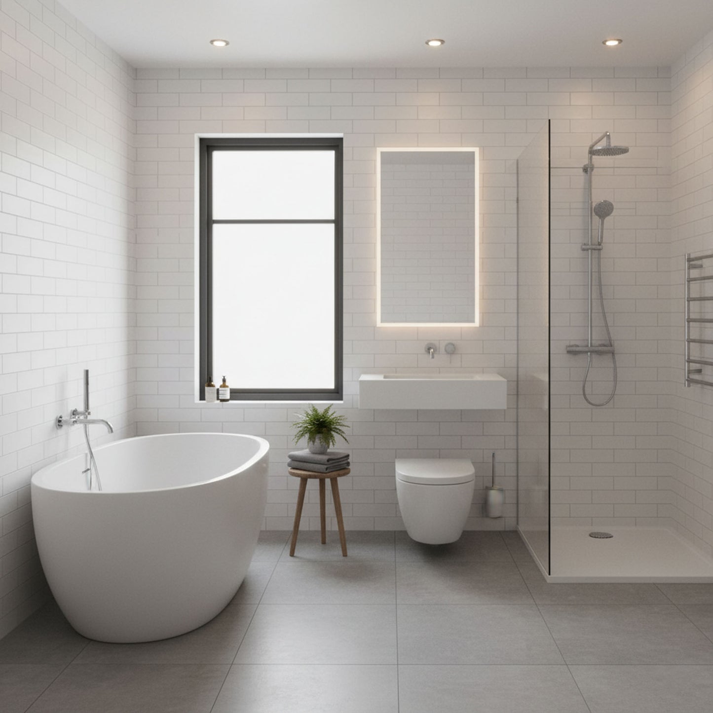 PVC Gloss Shower Wall Panel - London White Brick (SP11)