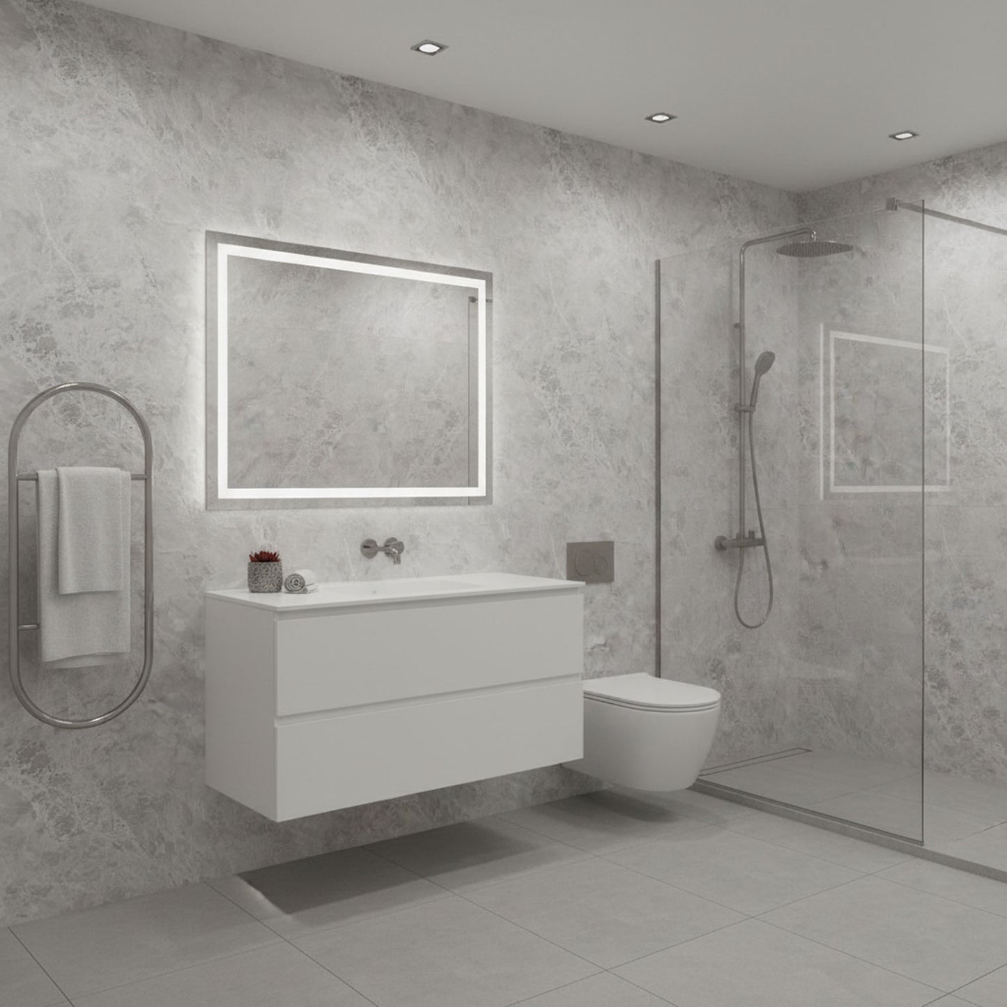 PVC Gloss Shower Wall Panel - Fino Grey Matt (SP12)