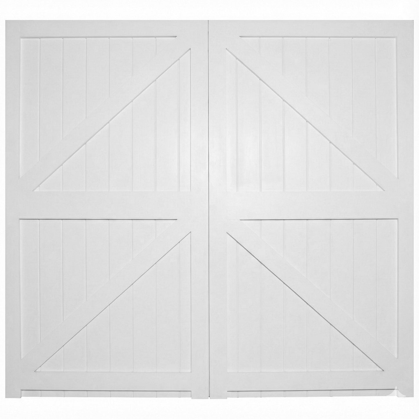 White Primed External Framed, Ledged & Braced Garage Door