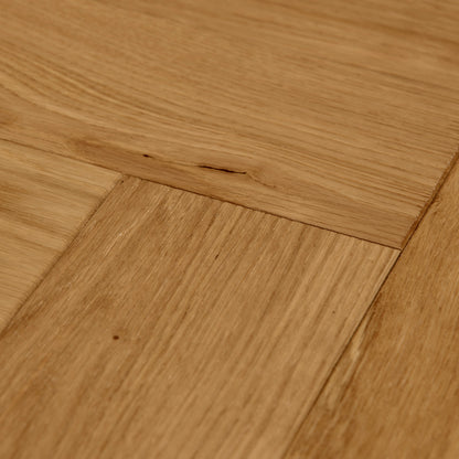 Natural Oak - Herringbone 18mm Brushed and Oiled Solid Real Wood Flooring