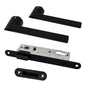 Studio Industrial Slimline Round Rose Euro Lock Door Handle Set - Matt Black