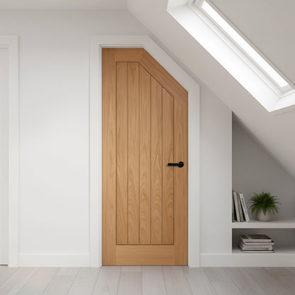 Oak Internal Fully Finished Farley Angled Under-Stair Made-to-Measure Cupboard FD30 Fire Door