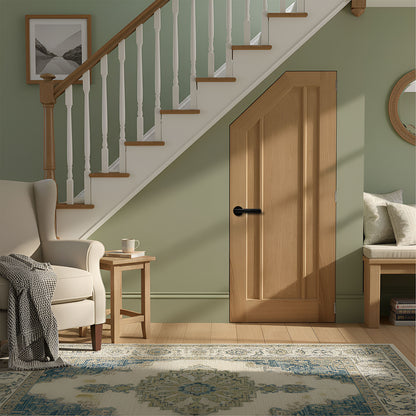 Oak Internal Unfinished Toledo Angled Under-Stair Made-to-Measure Cupboard Door